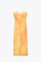 ROBE BUSTIER EN TULLE IMPRIMÉ