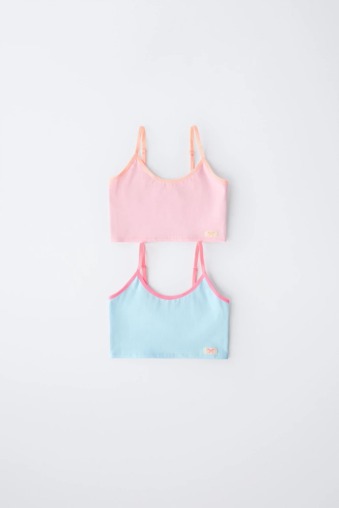 9-14 ANS/ LOT DE DEUX HAUTS DÉTAILS FLUO