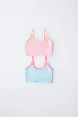 9-14 ANS/ LOT DE DEUX HAUTS DÉTAILS FLUO