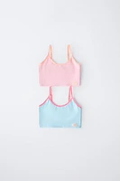 9-14 ANS/ LOT DE DEUX HAUTS DÉTAILS FLUO