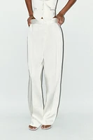 PANTALON SATINÉ TAILLE HAUTE PLIS