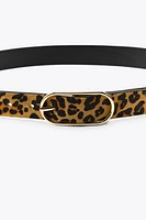 ANIMAL PRINT LEATHER BELT