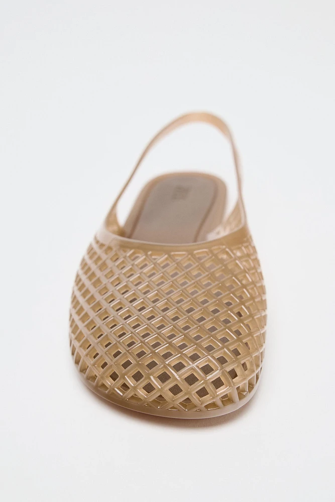 RUBBERIZED EFFECT SLINGBACK SHOES