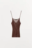 PLEATED FINE KNIT TOP