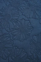 HOUSSE DE COUSSIN ÉDREDON CONTRASTANT RELIEF FLEURS