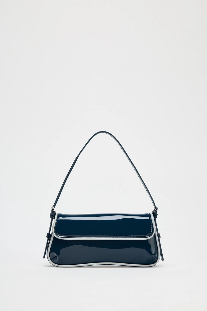 SAC PORTÉ ÉPAULE EFFET VERNI CONTRASTE