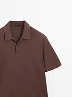 Polo slim en coton mélangé