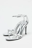 METALLIC EFFECT HIGH-HEEL SANDALS