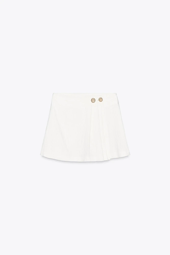 JUPE-CULOTTE CROISÉE À PINCES