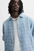 CHEMISE À CARREAUX EFFET PLISSÉ