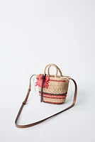 RAFFIA CROSSBODY BAG WITH CRAB CHARM