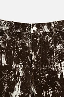 ANIMAL PRINT DENIM SHORTS