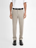 Tapered fit cotton twill trousers