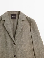 Lightweight check cotton blend blazer