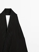 Top encolure américaine imprimé à rayures