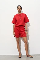 SHORT SLEEVE INTERLOCK SWEATSHIRT
