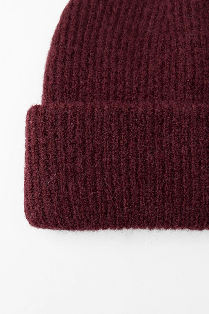 TURNED-UP KNIT BEANIE