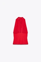 TOP HALTER EN MATIÈRES VARIÉES