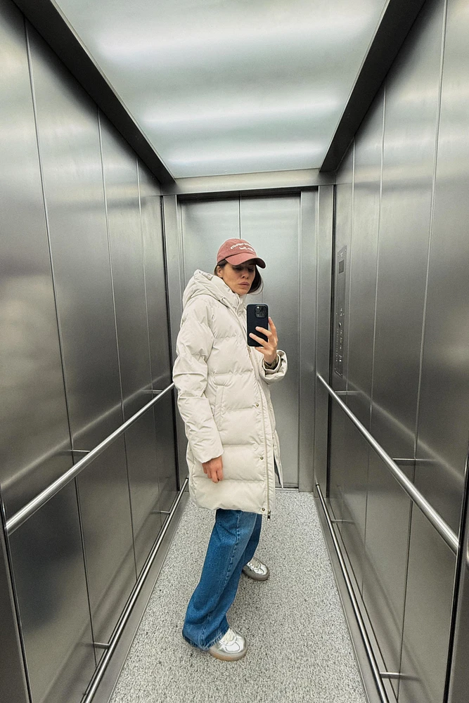 WINDPROOF HOODED PUFFER ANORAK