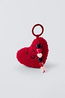 FLEECE HEART KEYCHAIN