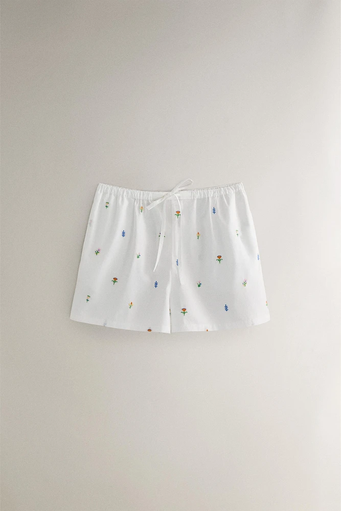 SHORT COTON MINI-FLEUR