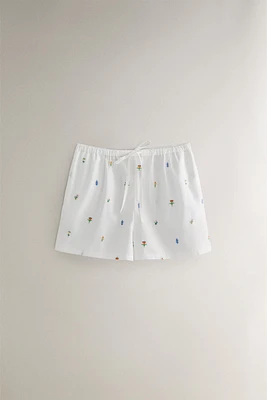 SHORT COTON MINI-FLEUR