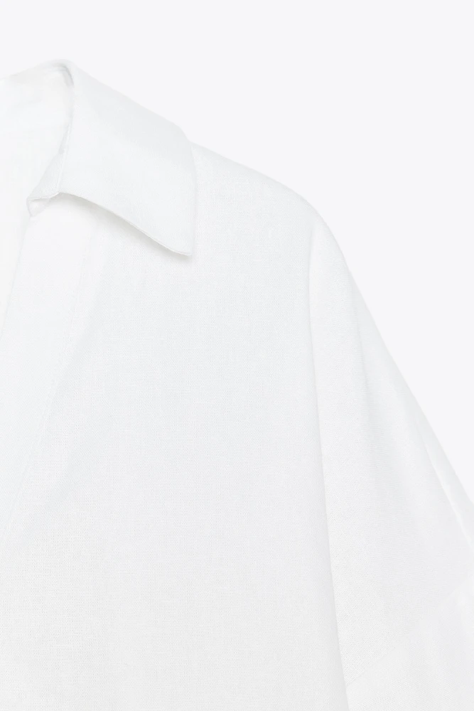 CHEMISE MANCHE LARGE AVEC LIN