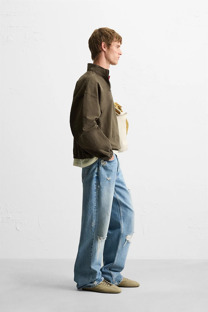 VESTE EN JEAN COL ZIP