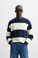 STRIPED TERRYCLOTH SWEATSHIRT