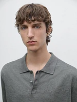 100% linen knit polo shirt