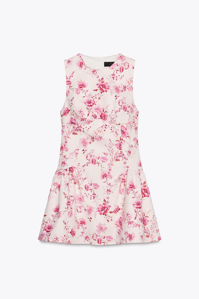 POPLIN FLORAL JUMPSUIT DRESS