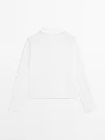 Pull en maille semi-transparente et lin mélangé