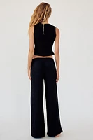 TEXTURED STRAIGHT LEG PANTS