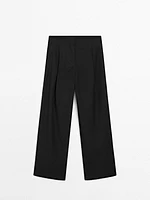 Pantalon de tailleur fluide à pinces