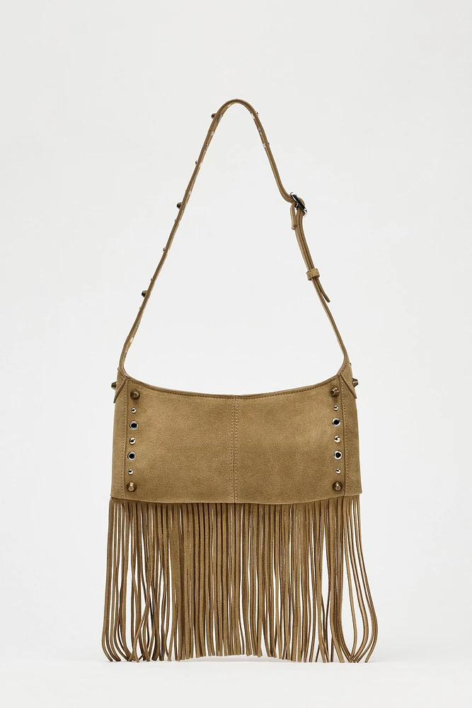 FRINGED SUEDE BAG