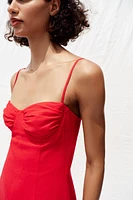 LINEN MIDI CORSET DRESS