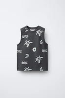 T-SHIRT SANS MANCHES PALMIERS