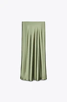 SATIN MIDI SKIRT