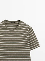 T-shirt à rayures coton et lin