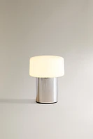 GLASS AND METAL TABLE LAMP