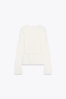 BELTED PLAIN KNIT JACKET