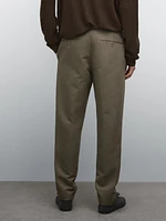 Cotton and linen tapered fit trousers