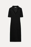 INTERLOCK POLO COLLAR DRESS