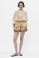 ZW COLLECTION PLEATED EMBROIDERED SHIRT