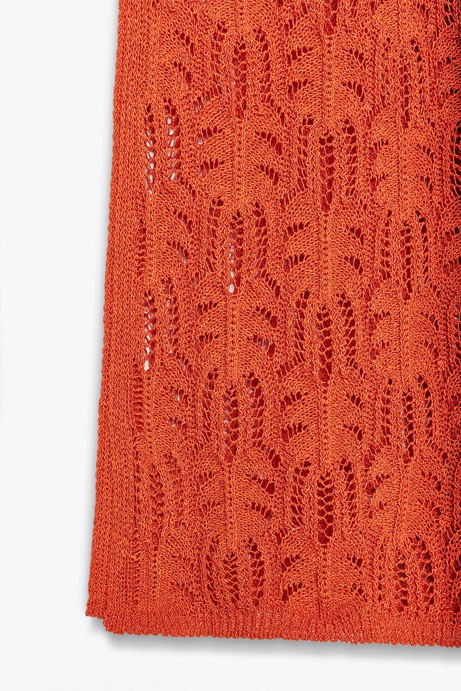 ROBE MIDI EN MAILLE POINTELLE