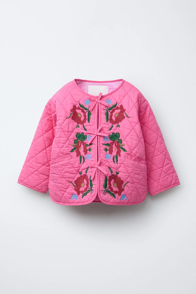 EMBROIDERED FLORAL PADDED JACKET