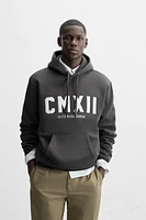 HOODED SWEATSHIRT WITH TEXT