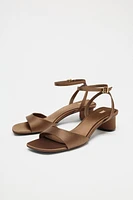 SATIN EFFECT HEELED SANDALS