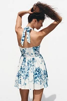 ROBE HALTER À FLEURS