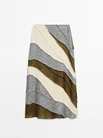 Jupe midi patchwork 100 % lin